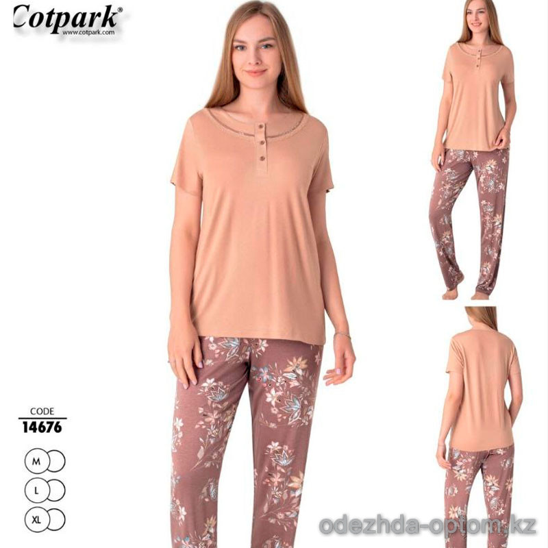 b4-14676 Cotpark Комплект женской домашней одежды, M-XL, 1 пачка (3 шт) b4-14676 Cotpark Комплект женской домашней одежды, M-XL, 1 пачка (3 шт)