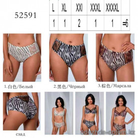 b4-52591 Lanny Mode Трусики женские на высокой посадке, большие размеры, L-4XL, 1 пачка (6 шт)