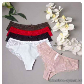 b4-T6603 Acousma Трусики женские с кружевом, M-XL, 1 пачка (6 шт)