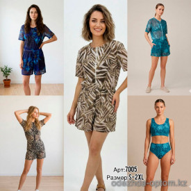 z2-7005 Пляжный женский костюм в комплекте с купальником, S-2XL, 1 пачка (5 шт)