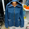 w7-016 Куртка женская джинсовая с карманами и капюшоном, большие размеры, 1 шт