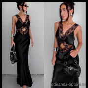 b5-1397 Платье женское вечернее с кружевом, S-L, 1 пачка (3 шт)