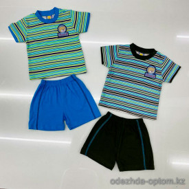 d1-0119 Костюм детский двойка: футболка и шорты, 1-4 года, трикотаж, 1 пачка (4 шт)