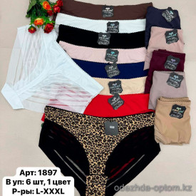 b6-1897 COEUR JOIE Трусики женские бесшовные высокие, большие размеры, L-3XL, 1 пачка (6 шт)