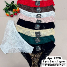 b6-2328 Coeur Joie Трусики женские кружевные, M-XL, 1 пачка (6 шт)