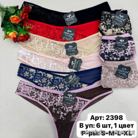 b6-2398 Coeur Joie Трусики женские кружевные стринги, S-XL, 1 пачка (6 шт)