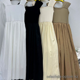 w22-0627 Платье женское однотонное с широкими лямками, стандарт, 1 шт