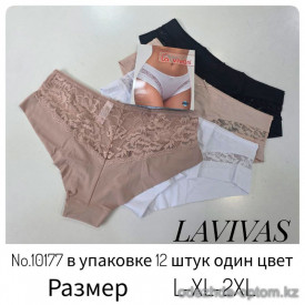 b4-10177 Трусики женские лайкровые, L-2XL, 1 пачка (12 шт)