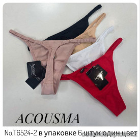b4-T6524-2 Acousma Трусики женские эластичные, M-XL, 1 пачка (6 шт)