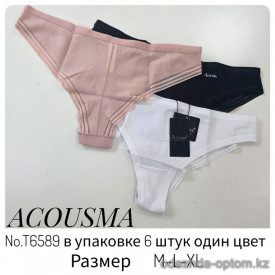 b4-T6589 Acousma Трусики женские стринги, M-XL, 1 пачка (6 шт)