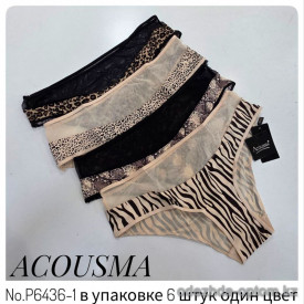 b4-P6436-1 Acousma Трусики женские слипы, M-2XL, 1 пачка (6 шт)