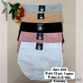 b6-919-1 Трусики женские высокие, большие размеры, 2XL-4XL, 1 пачка (12 шт)