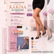 k2-208-2 Karina Колготки женские капроновые, 46-54, 30 ден, 1 пачка (12 шт)