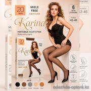 k2-2330 Karina Колготки женские капроновые одношовные, 42-46, 20 ден, 1 пачка (6 шт)