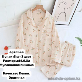 b6-1644 Комплект женской пижамы двойка, M-XL, 1 пачка (3 шт)