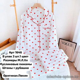 b6-1646 Комплект женской пижамы двойка, M-XL, 1 пачка (3 шт)