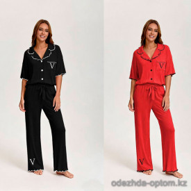 b15-71363 Комплект женской пижамы: рубашка и штаны, стандарт, 1 пачка (3 шт)