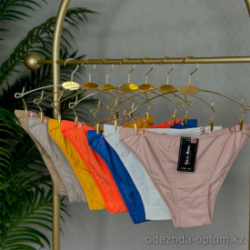 b13-829 Трусики женские однотонные, M-XL, 1 пачка (12 шт)