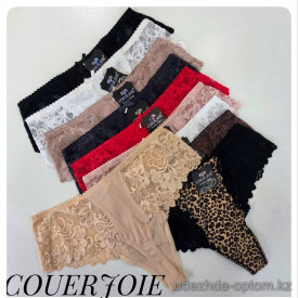 b4-9767 Coeur Joie Трусики женские кружевные стринги, L-2XL, 1 пачка (6 шт)