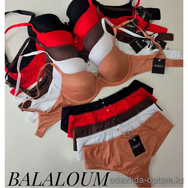 b4-A9481 Balaloum Комплект нижнего белья: бюстгальтер на среднем поролоне и трусики, 1 пачка (6 шт) b4-A9481 Balaloum Комплект нижнего белья: бюстгальтер на среднем поролоне и трусики, 1 пачка (6 шт)
