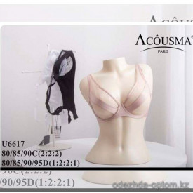 b4-U6617 Acousma Бюстгальтер без поролона сетчатый, 1 пачка (6 шт)