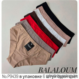 b4-P9439 Balaloum Трусики женские однотонные слипы, M-XL, 1 пачка (6 шт)