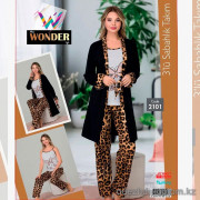 e1-2101 Miss WONDER Life Комплект женской домашней одежды тройка: халат, майка и штаны, стандарт, cotton, 1 шт