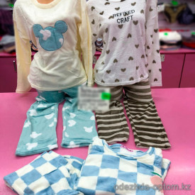 b6-2018-22 Комплект пижамы двойка: кофта и штаны, M-2XL, 1 пачка (4 шт)