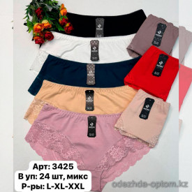 b6-3425 Anttifu Трусики женские однотонные, L-2XL, 1 пачка (24 шт)