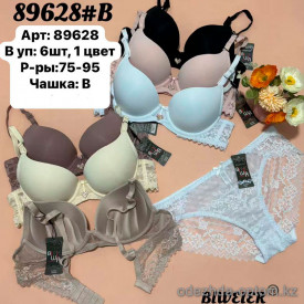 b6-89628 Biweier Комплект нижнего белья: бюстгальтер с пуш-ап и трусики, чашка B, 1 пачка (6 шт) b6-89628 Biweier Комплект нижнего белья: бюстгальтер с пуш-ап и трусики, чашка B, 1 пачка (6 шт)
