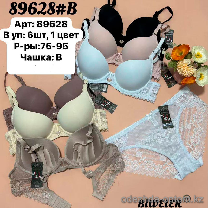 b6-89628 Biweier Комплект нижнего белья: бюстгальтер с пуш-ап и трусики, чашка B, 1 пачка (6 шт) b6-89628 Biweier Комплект нижнего белья: бюстгальтер с пуш-ап и трусики, чашка B, 1 пачка (6 шт)