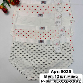 b6-9025-7 Lavolle Трусики женские с принтом, XL-3XL, 1 пачка (12 шт)