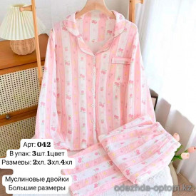 b6-042 Комплект женской пижамы, большие размеры, 2XL-4XL, 1 пачка (3 шт)