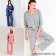 b15-82379 Комплект женской махровой одежды: кофта и штаны, стандарт, 1 пачка (3 шт)