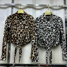 w41-0213 Рубашка женская с леопардовым принтом, 1 шт