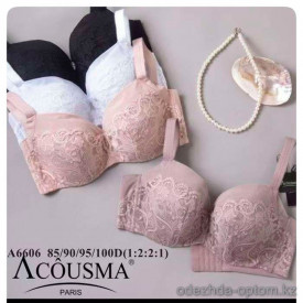 b4-A6606 Acousma Бюстгальтер на тонком поролоне, чашка D, 1 пачка (6 шт)