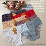 d7-3823 Lavolle Трусики женские с кружевом, XL-3XL, 1 пачка (12 шт)