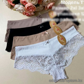 d7-T1519 Lavolle Трусики женские с кружевом, большие размеры, 2XL-4XL, 1 пачка (12 шт)