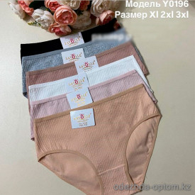 d7-Y0196 Lavolle Трусики женские однотонные высокие, XL-3XL, 1 пачка (12 шт)