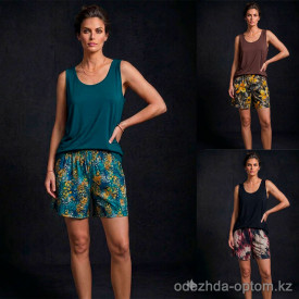 b15-1162 Комплект женской одежды: майка и шорты, стандарт (44-50), 1 пачка (3 шт)