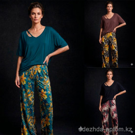 b15-1251 Комплект женской одежды: футболка и штаны, стандарт (44-50), 1 пачка (3 шт)