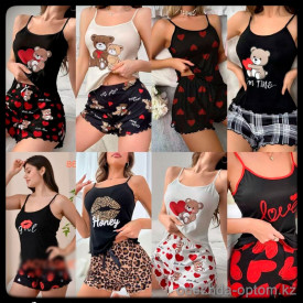 b5-866-1 Комплект женской пижамы: майка и шорты, M-XL, 1 пачка (3 шт)