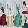 w42-0014-3 Костюм женский тройка: рубашка, юбка и платок, стандарт (42-48), прада и лапша, 1 шт