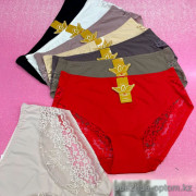 b6-6906 Lavolle Трусики женские эластичные с гипюром, большие размеры, 2XL-4XL, 1 пачка (12 шт)