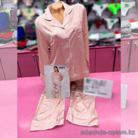 b6-2682-1 Комплект женской пижамы 2в1: рубашка и штаны, шелк, M-XL, 1 пачка (3 шт)