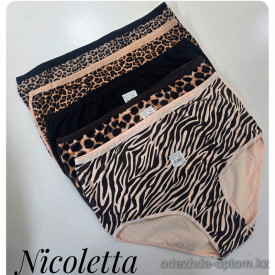 b4-110339 Nicoletta Комплект женских трусиков пятерка, большие размеры, 1 пачка (5 шт)