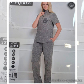 b4-30111 Cotpark Комплект домашней одежды для крупных дам: кофта и штаны, XL-4XL, 1 пачка (4 шт)