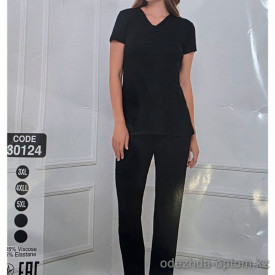 b4-30124 Cotpark Комплект домашней одежды для крупных дам: кофта и штаны, 3XL-5XL, 1 пачка (3 шт)