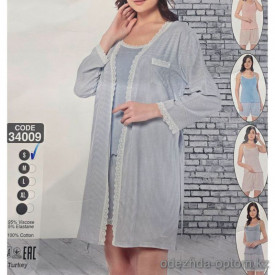 b4-34009 Cotpark Комплект женской пижамы 3в1: халат, майка и шорты, S-XL, 1 пачка (4 шт)