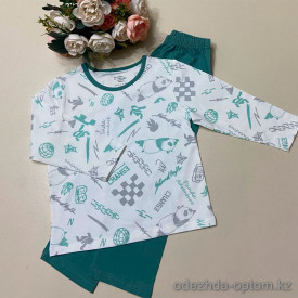 d7-449 Комплект детской пижамы: кофта и штаны, 110-160, 1 пачка (6 шт)